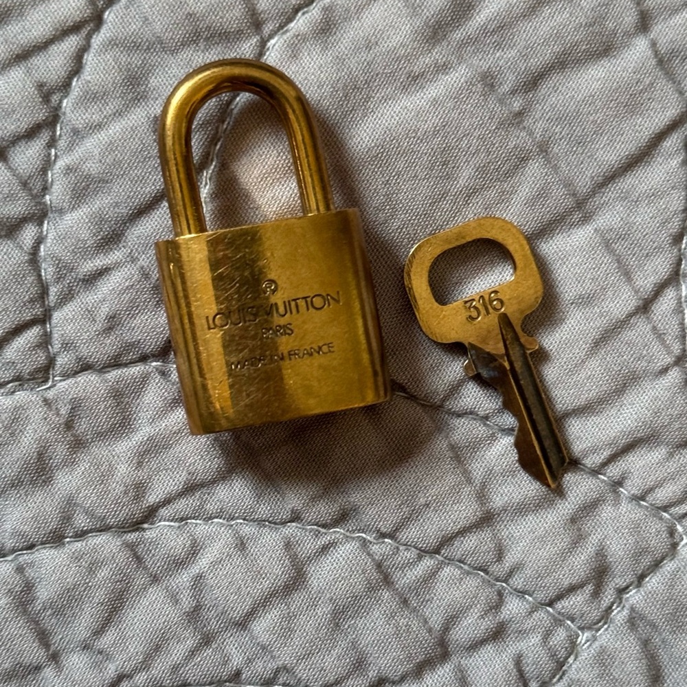 Louis Vuitton Gold Lock and Key Set